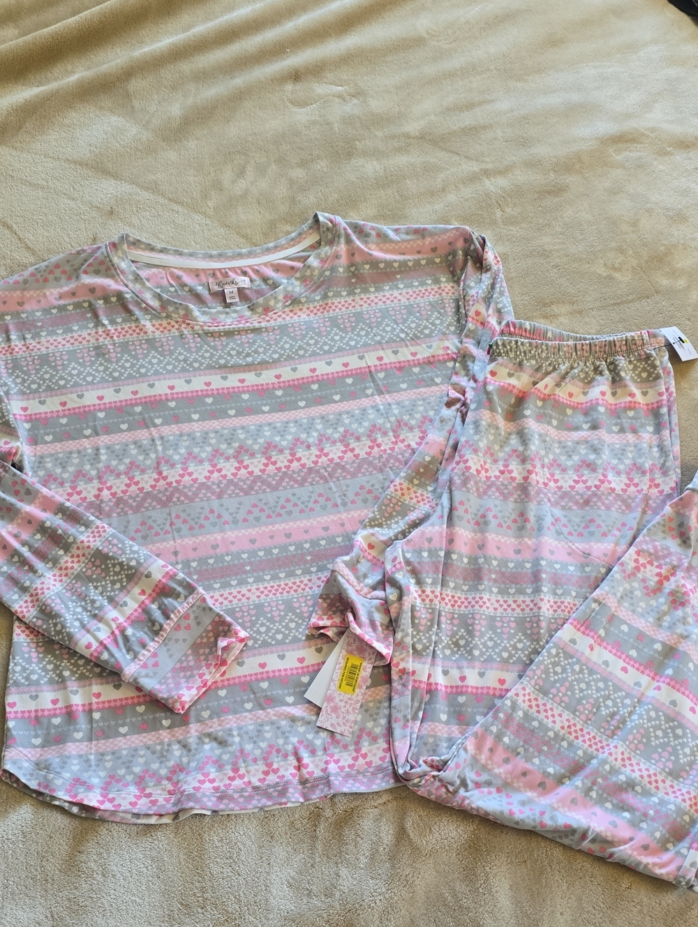 Wink Pink & Gray Fair Isle Long Sleeve Pajama Set